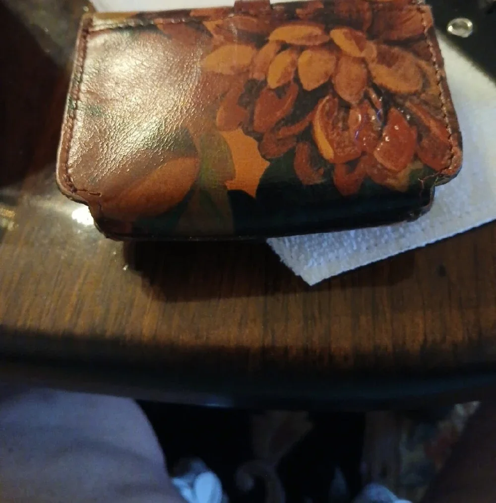 Patricia NashVintage Floral Leather Coin Purse - Brown/Green